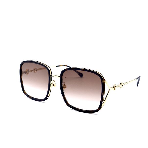 NEW GUCCI GG1016SK 003 HAVANA GOLD BROWN GRADIENT AUTHENTIC SUNGLASSES - Picture 4 of 13